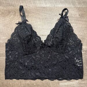 Elegant Moments Black Lace Bralette One Size